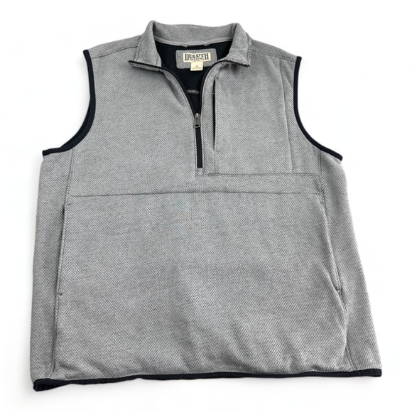 Duluth Trading Company Vest Adult MEDIUM Gray Black Half Zip - Picture 1 of 7